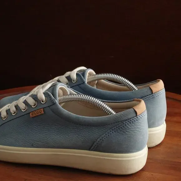 Ecco Sneakers Womens SZ EU 37 US 6 Blue Soft 7 Comfort Walking Casual Low Shoes - Picture 8 of 14